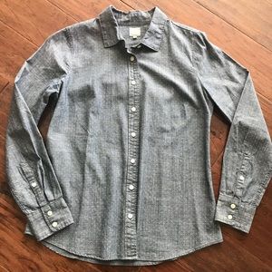 J.Crew Chambray Button Down Perfect Shirt Dots